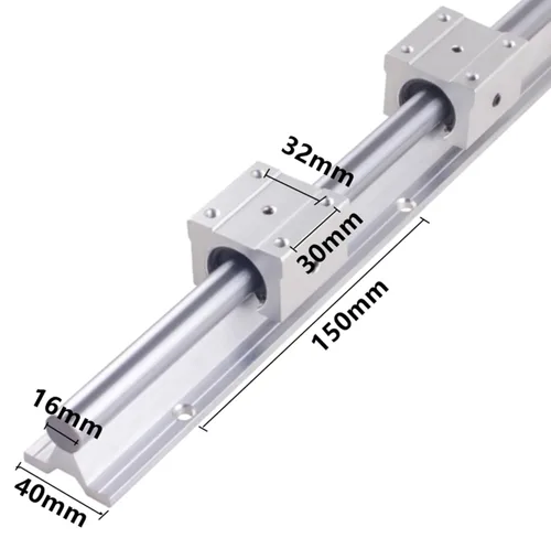 Miniatura 6 de 2 piezas de riel lineal de 39.370 in/39.4 pulgadas con 4 piezas SBR16UU Lineal Rodamiento deslizante Bloque CNC Piezas para varilla de eje
