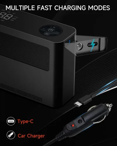 Miniatura 5 de Paddle Board Pump 10 Pump Modes SUP Air Pump 500L Airflow/min Tire Inflator Portable Air Compressor 4X Speeds Electric Air Pump Suitable All