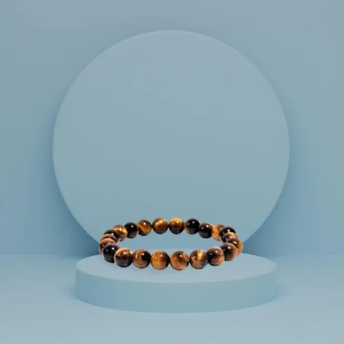 Miniatura 3 de USA Deals - Pulsera elástica 365 con ojo de tigre natural, piedras preciosas para yoga, energía curativa para hombres y mujeres, tamaño libre, Gema