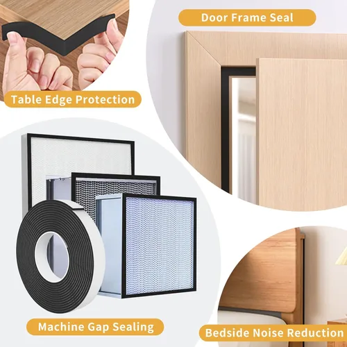 Miniatura 5 de Cinta de sellado de espuma EVA, 1 pulgada de ancho x 1/4 pulgada de grosor, cinta adhesiva para puertas y ventanas, bloqueador de corrientes
