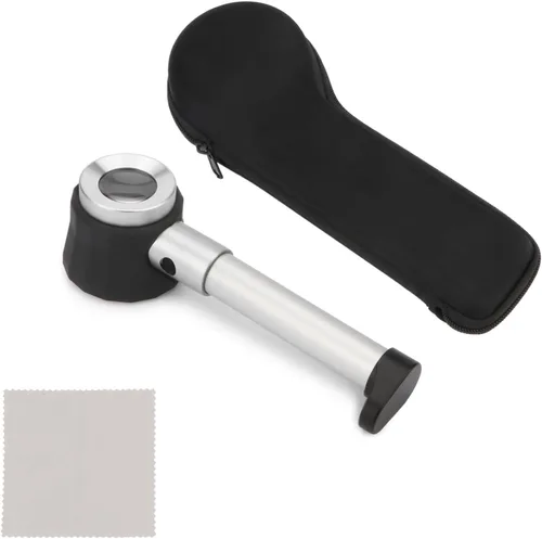 Rongon Jewelers - Lupa de lupa 10X con lente de aumento de luz con escala de luz y escala de medición para joyas, lectura de personas mayores, mapa,