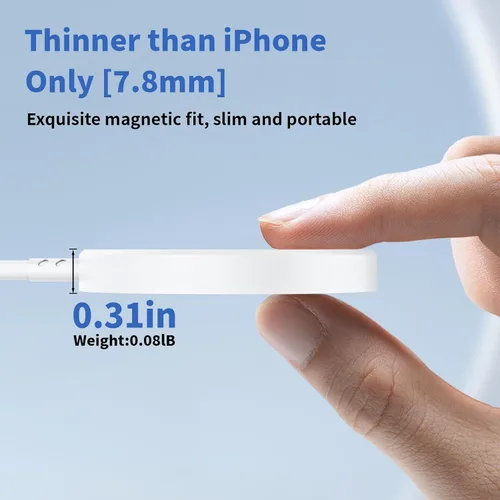 Miniatura 5 de Cargador inalámbrico magnético para iPhone, [certificado Apple MFi] Cable de carga Apple Mag-Safe de 6 pies, almohadilla de carga inalámbrica