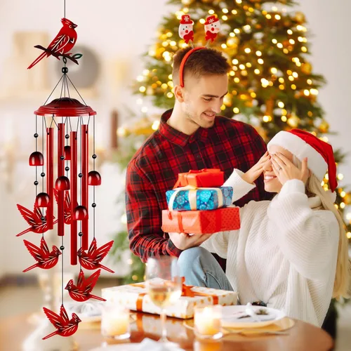Miniatura 9 de YHmall Campanillas de viento cardenales para exteriores, regalos cardenales para mujeres, tonos relajantes, campanillas de viento conmemorativas