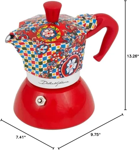 Miniatura 9 de Bialetti Dolce & Gabbana MOKA INDUCTION 4 tazas, seguro para inducción y fuego abierto (máquina de café, máquina de café espresso, Makinetta)