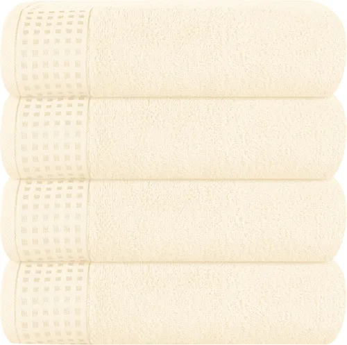 Miniatura 105 de GLAMBURG Juego de 2 toallas de baño de gran tamaño 100% algodón, 28 x 55 pulgadas, ultra suaves, altamente absorbentes, compactas, de secado rápido