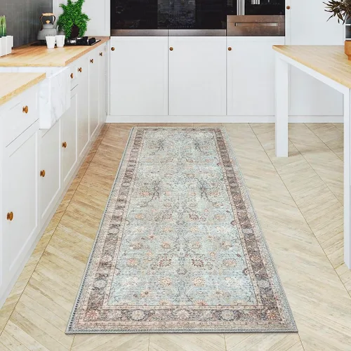 Miniatura 45 de GLN Rugs Traditional Collection - Alfombra de felpilla lavable a máquina, tradicional, antideslizante, alfombra de felpilla de pelo bajo, para sala