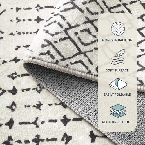 Miniatura 6 de Lahome Alfombras marroquíes para pasillos 2x8 Beige Alfombra de pasillo lavable antideslizante resistente a las manchas Alfombra de cocina