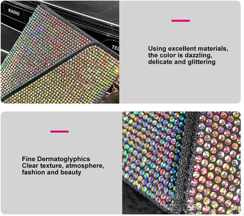 Miniatura 5 de ikasus Bling Bling - Funda para tarjetas con bolsillo de piel, con cremallera, multifuncional, de gran capacidad, con diamantes de imitación