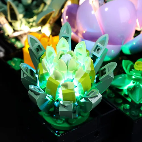 Miniatura 7 de Kyglaring Kit de iluminación LED para Lego Succulents 10309 - Juego de construcción de modelos, moderno, multicolor, interior, control remoto