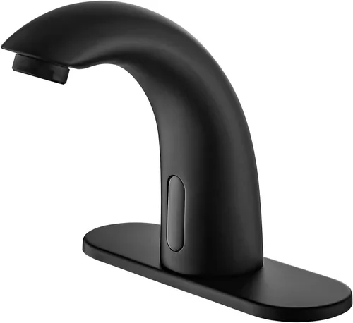 Miniatura 9 de Grifo de lavabo de baño sin contacto – Sensor de movimiento automático – Funciona con pilas para lavabo comercial, níquel cepillado