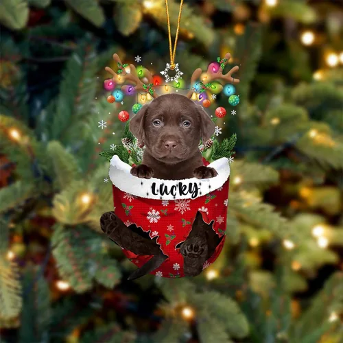 Miniatura 100 de Adorno de Navidad personalizado para perro Airedale Terrier en bolsillo de nieve, adorno para árbol de Navidad, idea de regalo para amantes