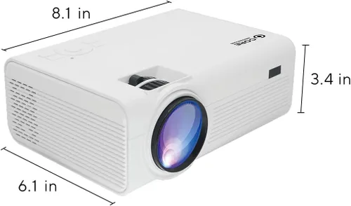 Miniatura 12 de Mini proyector LCD de cine en casa de 150 pulgadas, tamaño ajustable, altavoces integrados, compatible con TV Stick, Smartphone, consolas