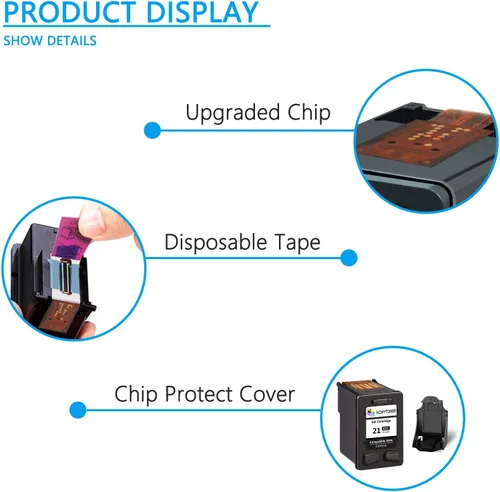 Miniatura 5 de Cartucho de tinta remanufacturado 21XL de repuesto para HP 21 XL C9351AN compatible con DeskJet F4180 F2210 D1560 D1530 D1420 D1520 3915 3930 PSC
