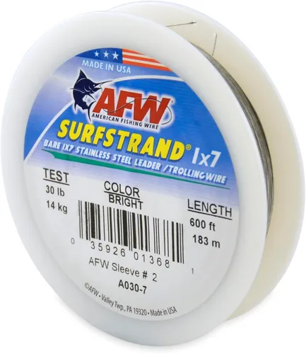 Miniatura 46 de Surfstrand Bare 1x7 Cable Líder de Acero Inoxidable - Línea Líder de Pesca para Agua Salada, 20lb Test - 325lb Test en Brillante, Camuflaje