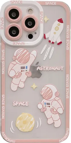 Miniatura 8 de Yonds Queen Funda transparente para iPhone 11, diseño de luna de astronauta espacial de astronauta de dibujos animados, elegante diseño de luna