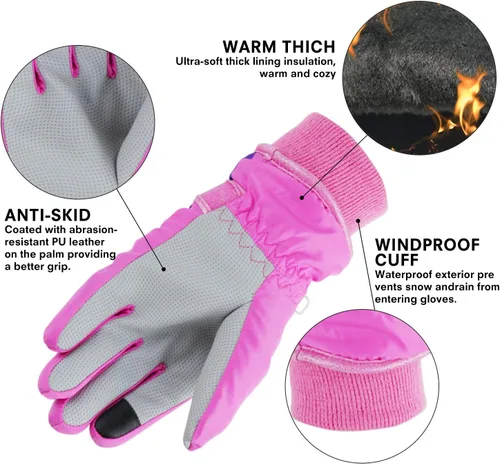 Miniatura 104 de Guantes de nieve para hombre y mujer, impermeables, para invierno, cálidos, para esquí, snowboard, guantes para mujer