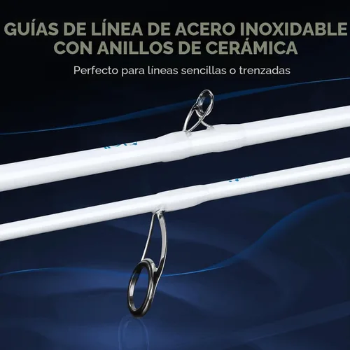 Miniatura 3 de KastKing Centron Lite Set de 2 cañas de pescar de grafito IM6/guías de acero inoxidable con anillos de cerámica/asas contorneadas de EVA/talón