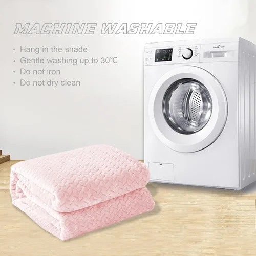Miniatura 8 de Exclusivo Mezcla - Manta de tamaño individual de vellón, color rosa claro, para cama, 90 x 66 pulgadas, suave, acogedora, en 3D, de franela