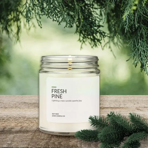 Miniatura 4 de 1OAK Velas de cera de soja (pino fresco) - Vela de pino - Velas de soja para aromatizar el hogar - Quema larga premium - Hechas a mano (7 onzas)
