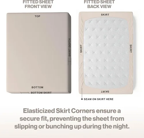 Miniatura 4 de Superior Linen - Sábana bajera ajustable de lino de calidad superior, 100 % algodón orgánico de 200 hilos, transpirable, suave y cómoda, se puede