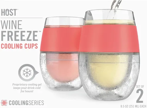 Miniatura 9 de Host Set de 2 Tazas para Vino Congelables - Tazas de Plástico de Doble Pared Aisladas para Enfriar Vino con Gel Congelante, Vasos de Vino para Vino