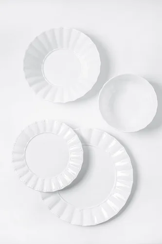 Miniatura 4 de HOMBENE Juego de vajilla, 12 piezas de platos y tazones para 4, juego de vajilla moderno de cerámica para fiesta, juego de vajilla de porcelana