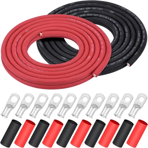 Miniatura 16 de Cable de Soldadura Calibre 1/0, iGreely 1/0 AWG Cables de Soldadura de Batería de Cobre Puro para Generador Solar Automático, 5 piezas de 5/16" y 5