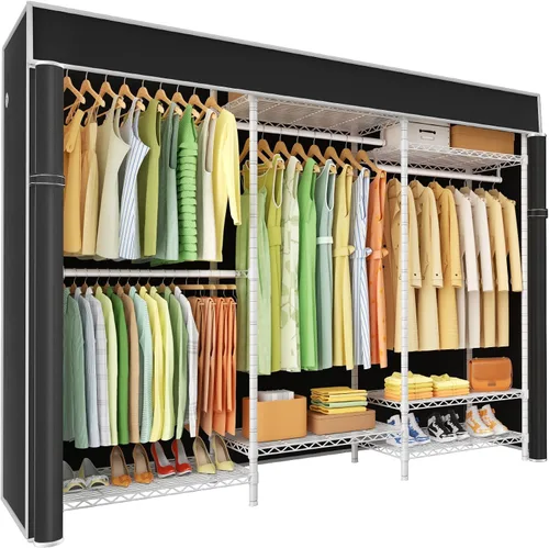 Miniatura 12 de Ulif E13C Sistema Organizador de Armario de Servicio Pesado, Estantes de Ropa Independientes para Colgar Ropa, Perchero Ajustable de 63" An x 16" Pr