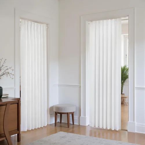 Miniatura 47 de KOUFALL - Cortinas de medio estilo francés de lino para ventana, juego de 2 cortinas cortas de 40 pulgadas de longitud, para privacidad, cortinas