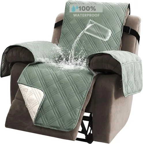 Miniatura 39 de PrinceDeco - Funda para sofá reclinable 100% impermeable, funda para sofá para sala, protector de muebles resistente al agua con correas elásticas