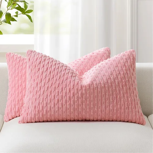 Miniatura 81 de Kevin Textile - Juego de 2 fundas de almohada decorativas de pana de 22 x 22 pulgadas, suaves, estilo bohemio, a rayas, decoración moderna del hogar