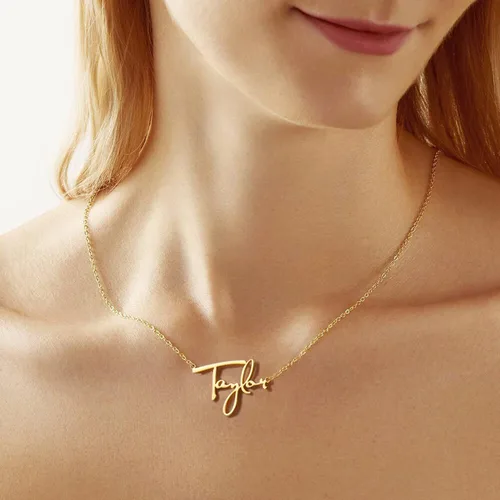 Miniatura 2 de LUCA SMITH Collar de letra para mujer, dije de letra dorada, 5