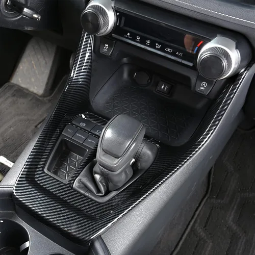 Miniatura 4 de para RAV4 2019-2025 Panel Protector de Cambios, Adornos del Portavasos, Cubierta del Pomo de Cambios Interior Consola Central Antiarañazos