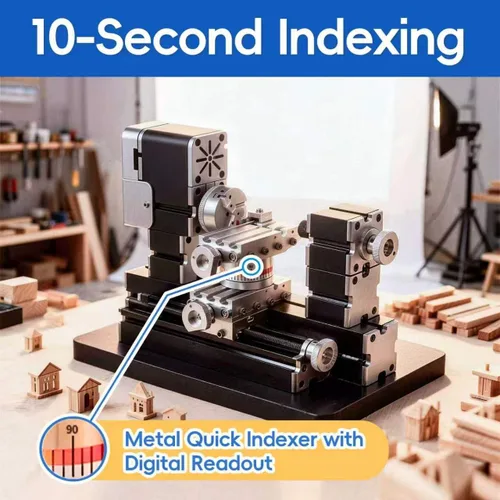 Miniatura 10 de Mini torno de metal de 60 W, 12,000 RPM, herramienta de 4 ejes para plástico acrílico de madera de metal suave, micro torno de precisión