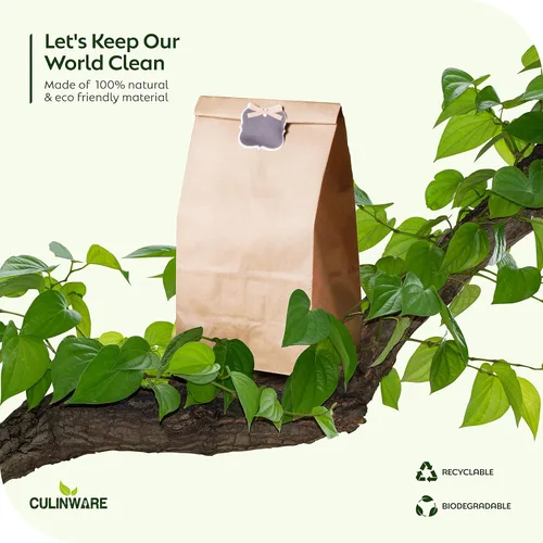 Miniatura 8 de Culinware Bolsas de papel kraft – Bolsas marrones duraderas para aperitivos, almuerzo, sándwich, pasteles, palomitas de maíz, comestibles