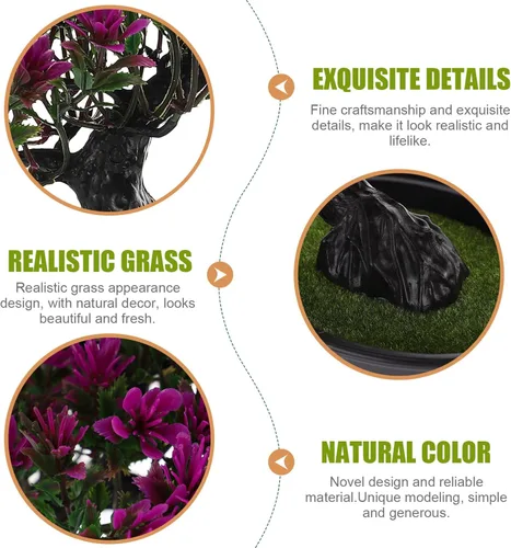 Miniatura 2 de HOMSFOU Plantas falsas en maceta, planta de vegetación falsa, flores artificiales en maceta, árbol artificial de simulación de árbol de bienvenida