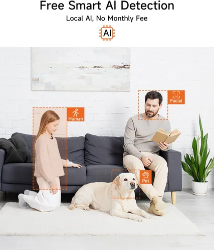 Miniatura 3 de Cámara para mascotas 5G para interiores con aplicación de teléfono, cámaras 3K para perros y gatos con altavoz, cámara de monitor de bebé WiFi
