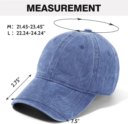 Miniatura 6 de VODIORE Vintage Washed Cap Distressed Baseball Caps Unisex Adjustable Dad Hats