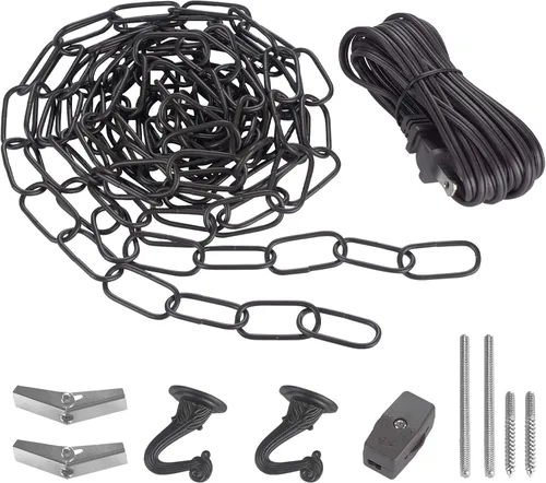 Kit de Luz Canomo Incluye Cadena de Araña de 12 Pies, Cordón de Iluminación de 15 Pies e Instrucciones para Araña, Luz Colgante y Luz de Ventilador