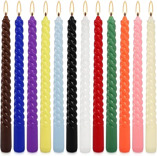 Miniatura 10 de Paquete de 14 velas cónicas rojas altas – Vela roja sin goteo de 10 pulgadas sin perfume – Cera de parafina con mechas de algodón – 8 horas