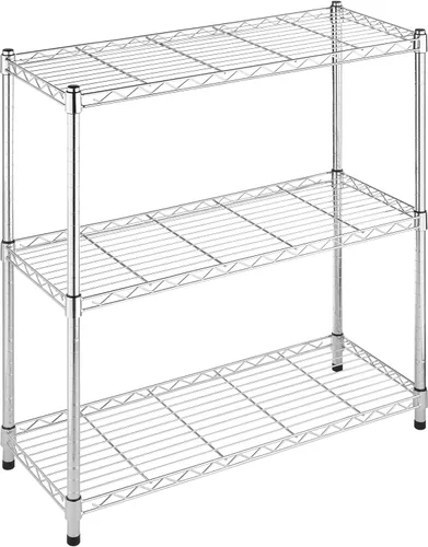 Miniatura 12 de Whitmor Estantes de almacenamiento de 3 niveles, resistentes con ruedas, estante ajustable para armario, capacidad de 400 libras por estante, máximo