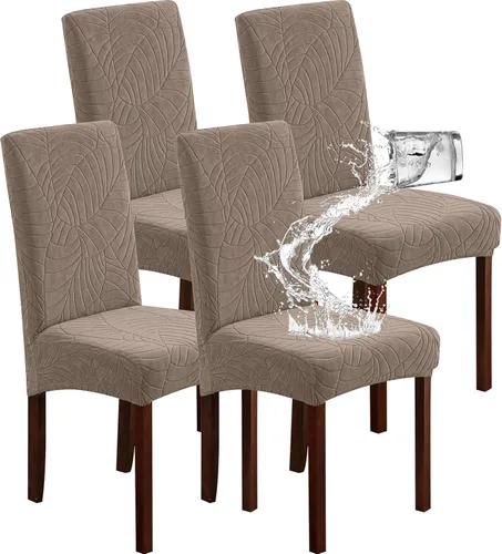 Miniatura 18 de Genina Fundas impermeables para sillas de comedor, fundas elásticas de jacquard para sillas de comedor, extraíbles y lavables, protector de silla