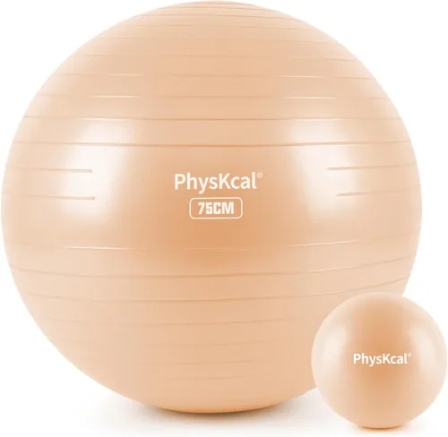 Miniatura 26 de PhysKcal Pelota de yoga para ejercicio, set de pilates, pelota de fitness de 4 tamaños para entrenamiento, parto, embarazo, terapia física - Bomba