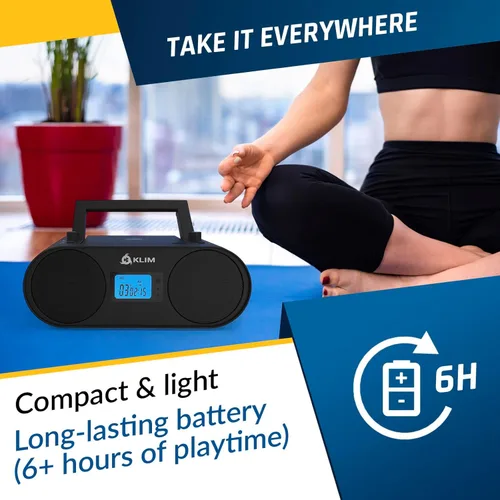 Miniatura 5 de KLIM Boombox B4 Reproductor de CD Sistema de Audio Portátil - Nuevo - Radio AM/FM con Reproductor de CD MP3 Bluetooth AUX USB - Batería Recargable