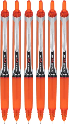 Miniatura 4 de PILOT Precise V5 RT - Bolígrafos de tinta líquida recargables y retráctiles, punta extrafina (0.020 in), tinta azul marino, paquete de 6