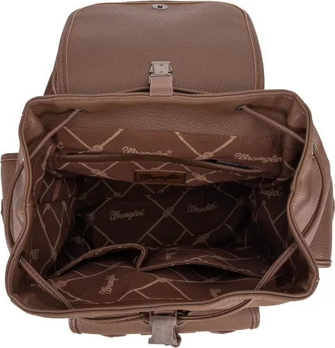 Miniatura 5 de Wrangler Mochila vintage para hombres y mujeres, mochila grande para trabajo, negocios, viajes, bolsas impermeables, Caqui oscuro, Mochilas de viaje