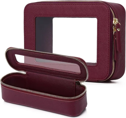 Miniatura 67 de Pinkmik Pequeña bolsa de maquillaje transparente, mini estuche para cosméticos, bolsa de aseo impermeable con cremallera, organizador de bolsos
