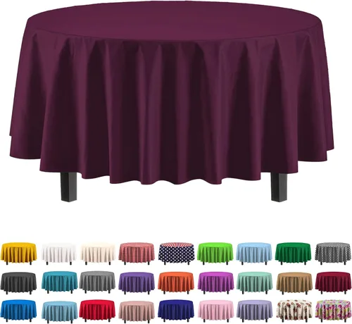 Miniatura 52 de Party Solids Paquete de 6 manteles de plástico prémium de 54 pulgadas x 108 pulgadas. Cubierta de mesa rectangular de plástico - Aqua