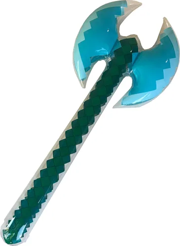 Hacha de diamante inflable - Mine Pixel Craft - Regalos de fiesta de cumpleaños inflable - Bolsas de regalo - Fiestas en la piscina - Disfraces de