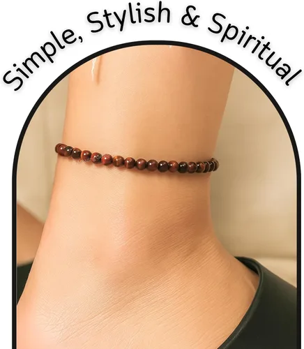 Miniatura 28 de Amazing Gemstone Crystal Anklet Ankle Bracelets for Women - Waterproof Beaded Healing Crystal Anklets, Plus Size Chakra Gemstone Bead Anklet